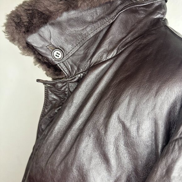 Brown Leather Vintage Bomber - Picture 7 of 11